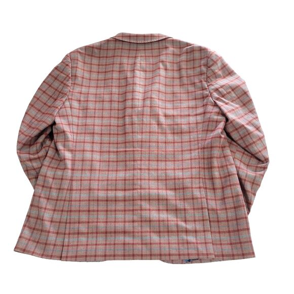 Plaid 2 Button Tailorbyrd Sportscoat Burnt Orange 46R Blazer Stretch Fabric Prep - Picture 12 of 16